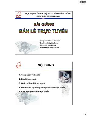 Bài giảng Bán lẻ trực tuyến - Ao Thu Hoài