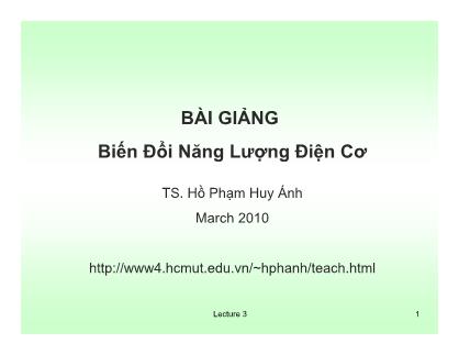 Bài giảng Biến đổi năng lượng - Chương 3 - Hồ Huy Ánh
