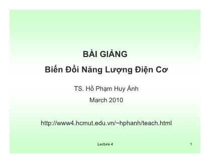 Bài giảng Biến đổi năng lượng - Chương 4 - Hồ Huy Ánh
