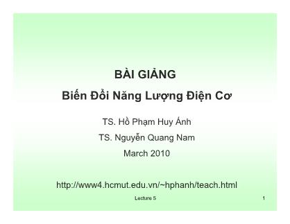Bài giảng Biến đổi năng lượng - Chương 5 - Hồ Huy Ánh