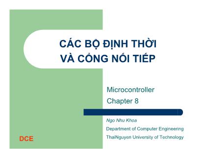 Bài giảng Các bộ định thời và cổng nối tiếp