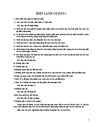 Bài giảng Điện lạnh cơ bản 2