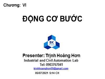 Bài giảng Động cơ Bước - Trịnh Hoàng Hơn