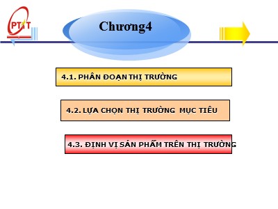 Bài giảng Marketing căn bản - Chương 4: Phân đoạn thị trường,Thị trường mục tiêu Định vị sản phẩm - Phạm Thị Minh Lan