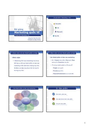 Bài giảng Marketing quốc tế - Chương 4: Marketing quốc tế - Phạm Văn Chiến