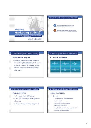 Bài giảng Marketing quốc tế - Chương 6: Marketing quốc tế - Phạm Văn Chiến