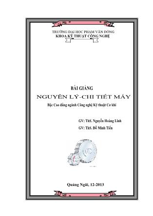 Bài giảng Nguyên lý-Chi tiết Máy - Nguyễn Hoàng Linh