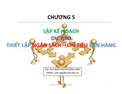 Bài giảng Quản trị bán hàng - Chương 5: Lập kế hoạch - Ngô Thị Phương Anh