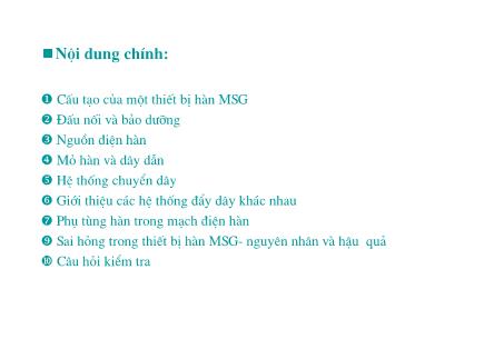 Bài giảng Thợ hàn