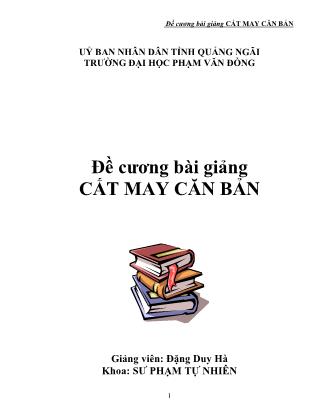 Đề cương bài giảng Cắt may căn bản - Đặng Duy Hà