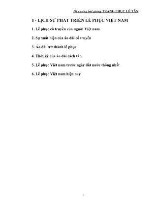 Đề cương bài giảng Trang phục lễ tân
