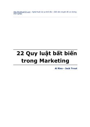 Giáo trình 22 quy luật bất biến trong Marketing