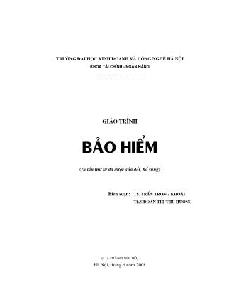 Giáo trình Bảo hiểm - Trần Trọng Khoái