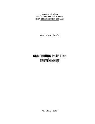 Giáo trình Các phương pháp tính truyền nhiệt
