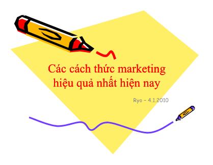 Giáo trình Cách thức Marketing hiệu quả nhất hiện nay