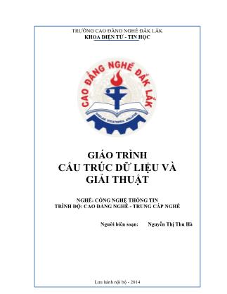 Giáo trình Cấu trúc dữ liệu và giải thuật - Nguyễn Thị Thu Hà