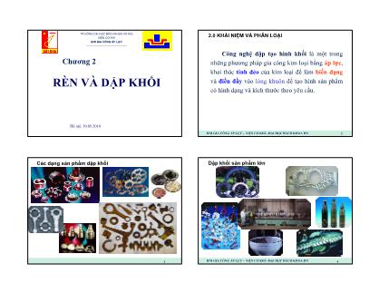 Giáo trình Công nghệ gia công áp lực - Chương 2: Rèn và dập khối