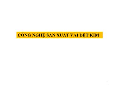 Giáo trình Công nghệ sản xuất vải dệt kim