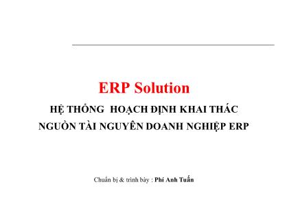 Giáo trình Hệ thống ERP - Phí Anh Tuấn