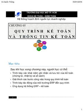 Giáo trình Hệ thống hoạch định nguồn lực doanh nghiệp - Chương 5: Quy trình kế toán và thông tin kế toán