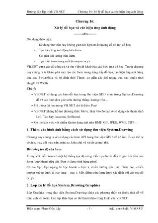 Giáo trình Hướng dẫn lập trình VB-NET - Chương 16: Xử lý đồ họa và các hiệu ứng ảnh động