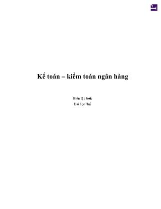Giáo trình kế toán-Kiểm toán ngân hàng