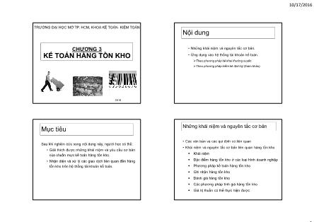 Giáo trình Kế toán tài chính - Chương 3: Kế toán hàng tồn kho
