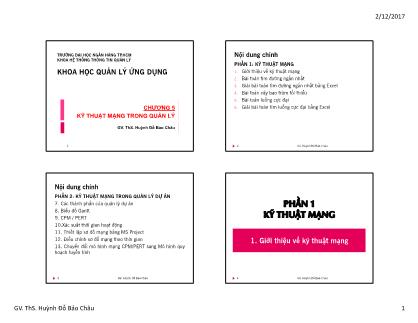 Giáo trình Khoa học quản lý ứng dụng - Chương 5: Kỹ thuật mạng trong quản lý - Huỳnh Đỗ Bảo Châu