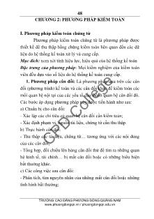 Giáo trình Kiểm toán - Chương 2: Phương pháp kiểm toán