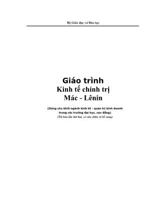 Giáo trình Kinh tế chính trị Mác-Lênin