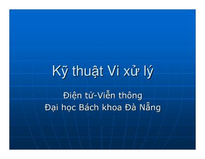 Giáo trình Kỹ thuật Vi xử lý - Chương 4