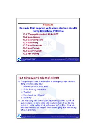 Giáo trình Lập trình Hướng đối tượng - Chương 13: Các mẫu thiết kế phục vụ tổ chức cấu trúc các đối tượng (Structural Patterns)