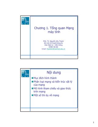 Giáo trình Mạng máy tính - Chương 1: Tổng quan mạng máy tính - Nguyễn Hữu Thanh