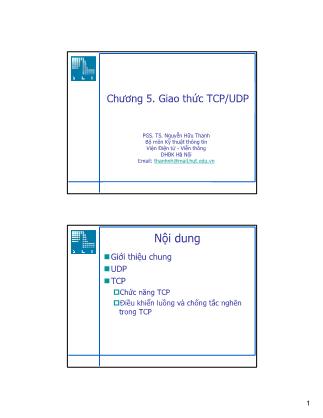 Giáo trình Mạng máy tính - Chương 5: Giao thức TCP/UDP - Nguyễn Hữu Thanh
