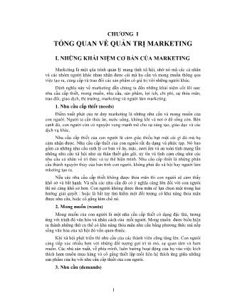 Giáo trình marketing căn bản - Chương 1: Tổng quan về quản trị Marketing