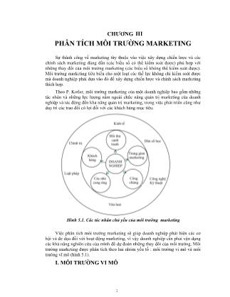 Giáo trình marketing căn bản - Chương 3: Phân tích môi trường Marketing