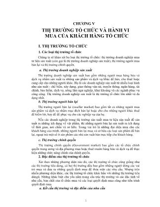 Giáo trình marketing căn bản - Chương 5: Thị trường tổ chức và hành vi mua của khách hàng tổ chức