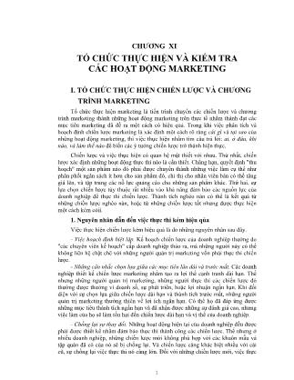 Giáo trình marketing căn bản - Chương 9: Tổ chức thực hiện và kiểm tra các hoạt động marketing