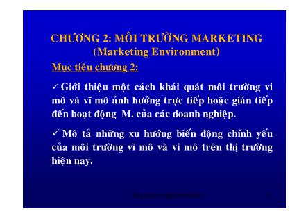 Giáo trình Marketing - Chương 2: Môi trường Marketing