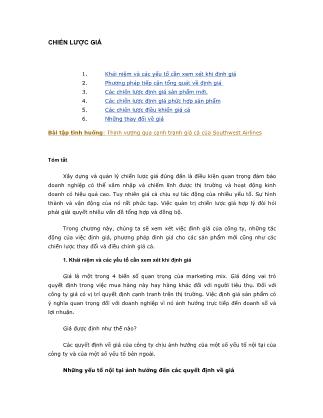 Giáo trình Marketing cơ bản - Chương 10: Chiến lược giá