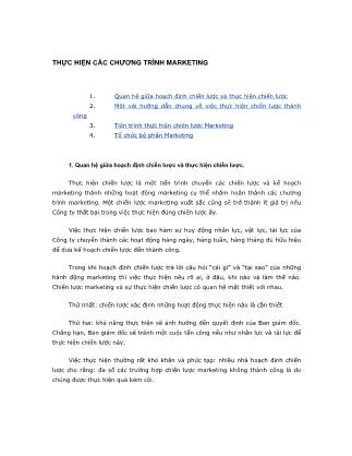 Giáo trình Marketing cơ bản - Chương 14: Thực hiện các chương trình Marketing