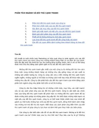 Giáo trình Marketing cơ bản - Chương 6: Phân tích ngành và đối thủ cạnh tranh