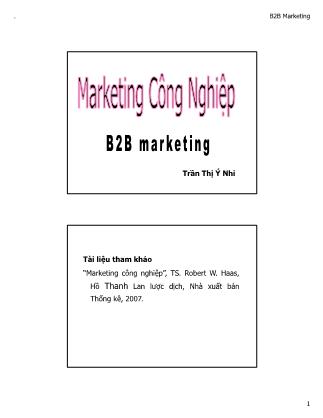 Giáo trình marketing công nghiệp - Trần Thị Ý Nhi