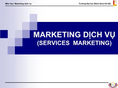 Giáo trình Marketing Dịch vụ - Chương 1: Tổng quan về ngành dịch vụ