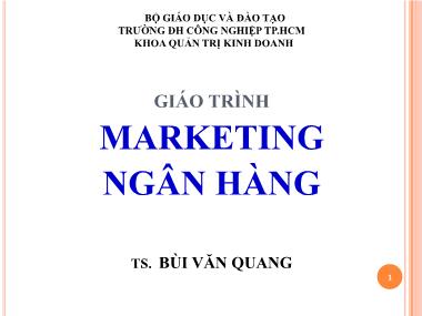 Giáo trình Marketing ngân hàng - Bùi Văn Quang