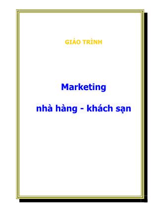 Giáo trình Marketing nhà hàng-Khách sạn