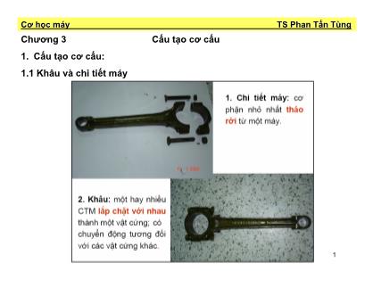 Giáo trình Môn học Cơ học máy - Chương 3: Cấu tạo cơ cấu - Phan Tấn Tùng