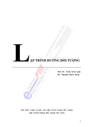Giáo trình môn học Lập trình hướng đối tượng - Trần Đình Quế