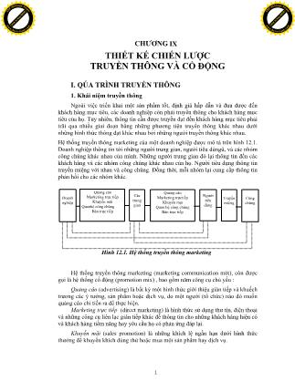 Giáo trình môn Marketing căn bản - Chương 9: Thiết kế chiến lược truyền thông và cổ động