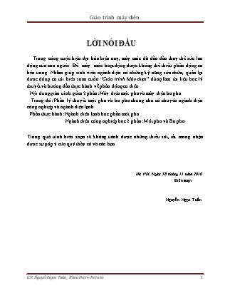 Giáo trình môn Máy điện